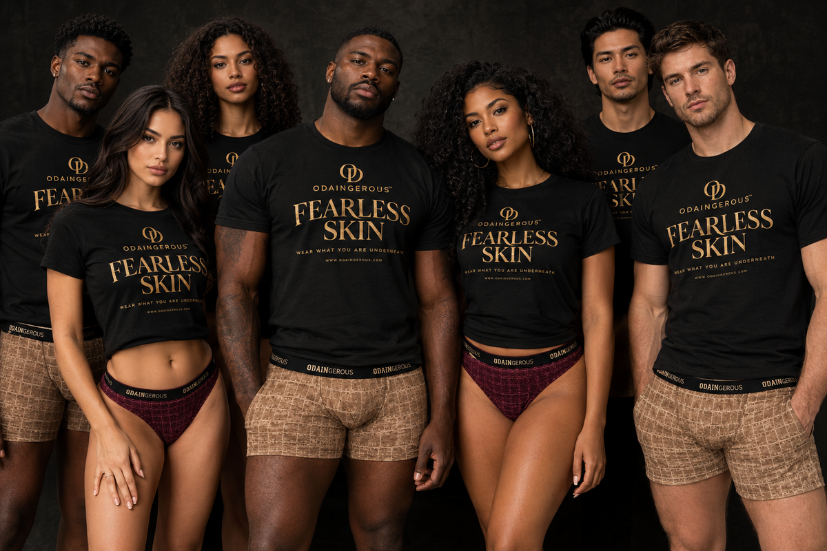 Odaingerous Fearless Skin classic black T-shirt group